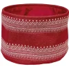 Panière ronde en laine rouge et blanc