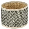 Panière ronde fibre tressée noir naturel Ø18xH.13 cm