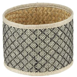 Panière ronde fibre tressée noir naturel Ø18xH.13 cm