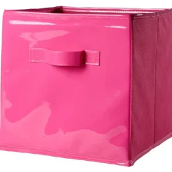 Panière rose pour meuble cube