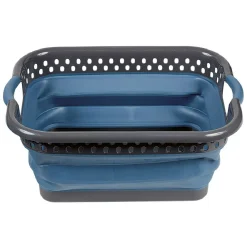 Panière rétractable en plastique gris et bleu