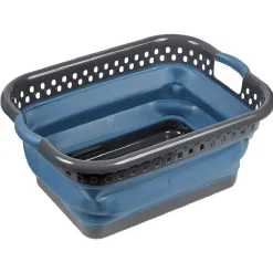 Panière rétractable en plastique gris et bleu