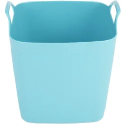 Panière souple carrée bleu turquoise 25 L
