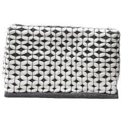 Panière tissu crocheté bicolore L 29x l 23 x H 20 cm