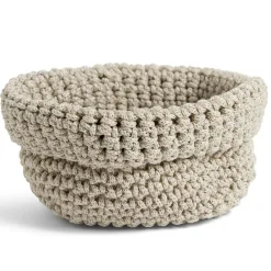 Panière tressée 14x14x11cm beige