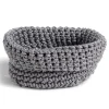 Panière tressée 14x14x11cm grise