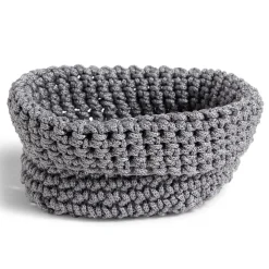 Panière tressée 14x14x11cm grise