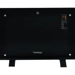Panneau rayonnant 1500W Verre Noir avec panneau de contrôle tactile
