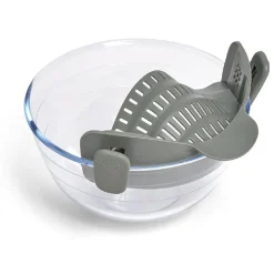 Passoire casserole à clips silicone gris