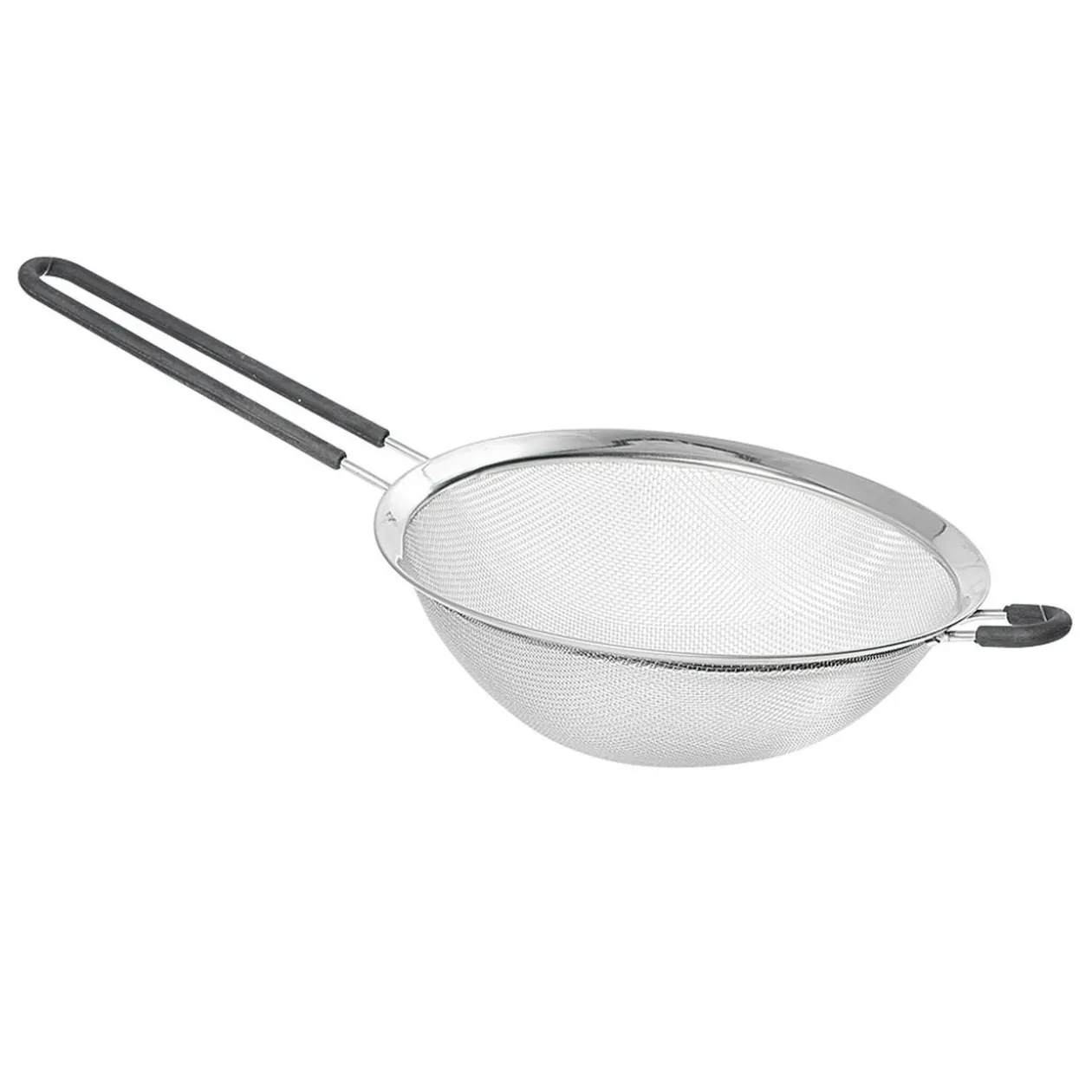 Passoire en inox à maille fine avec poignée en silicone