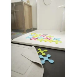 Patin antidérapant forme pièce de puzzle coloré 15x15 cm x4