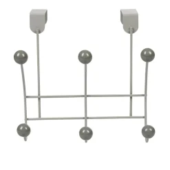 Patère de porte 6 crochets gris