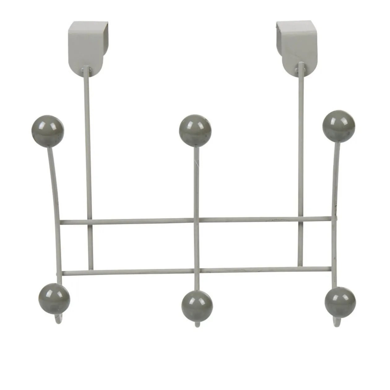 Patère de porte 6 crochets gris