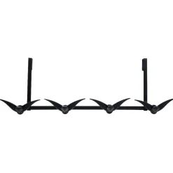 Patère de porte 4 crochets forme bonhomme suspendu métal noir