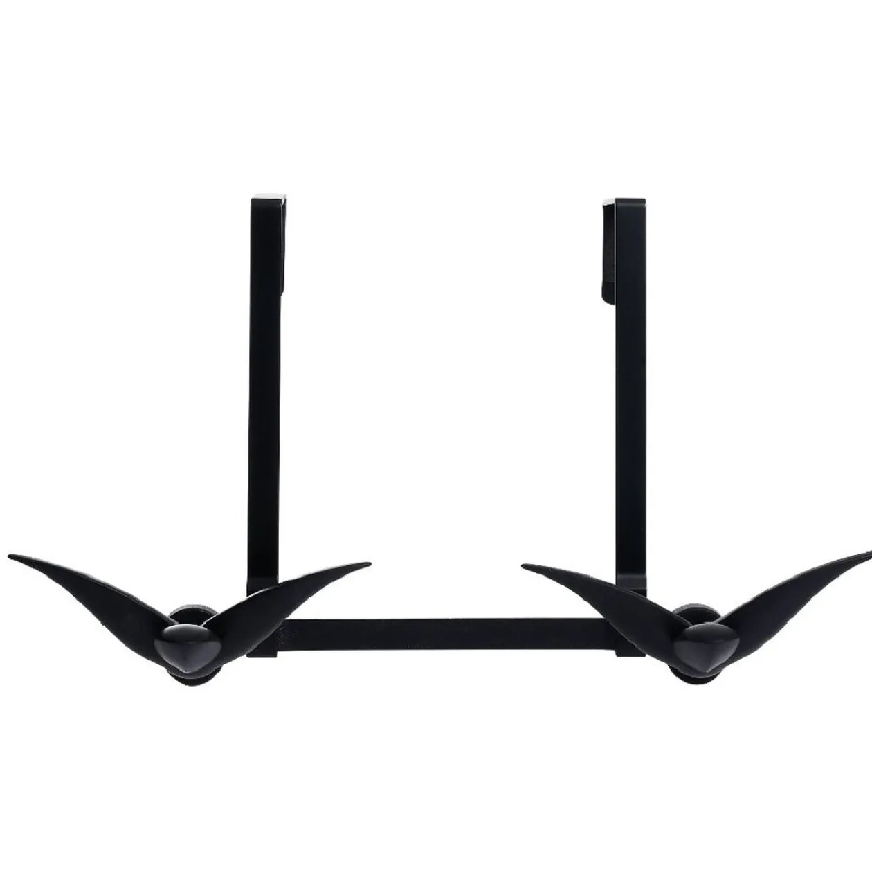 Patère de porte 2 crochets forme bonhomme suspendu métal noir