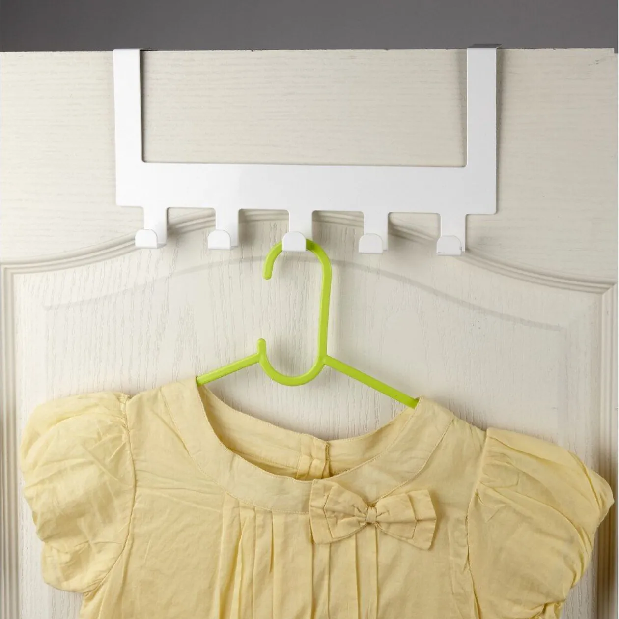 Patère de porte blanche 5 crochets