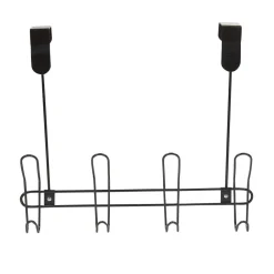 Patère de porte noire 4 crochets