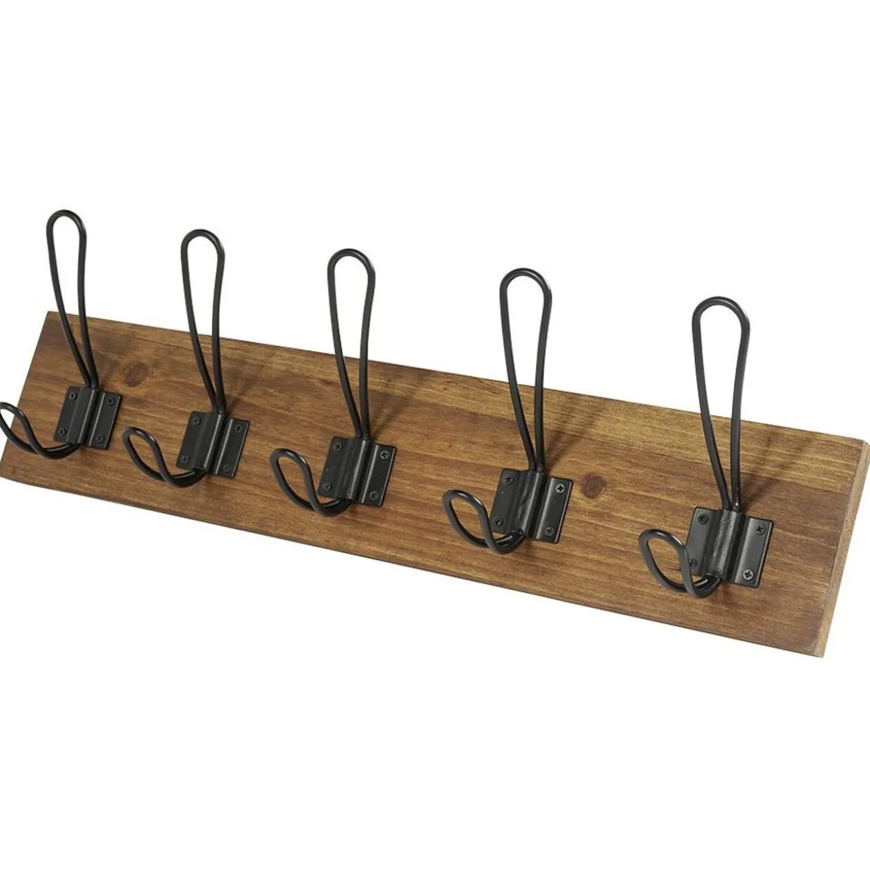 Patère en bambou 5 crochets métal noir L48cm