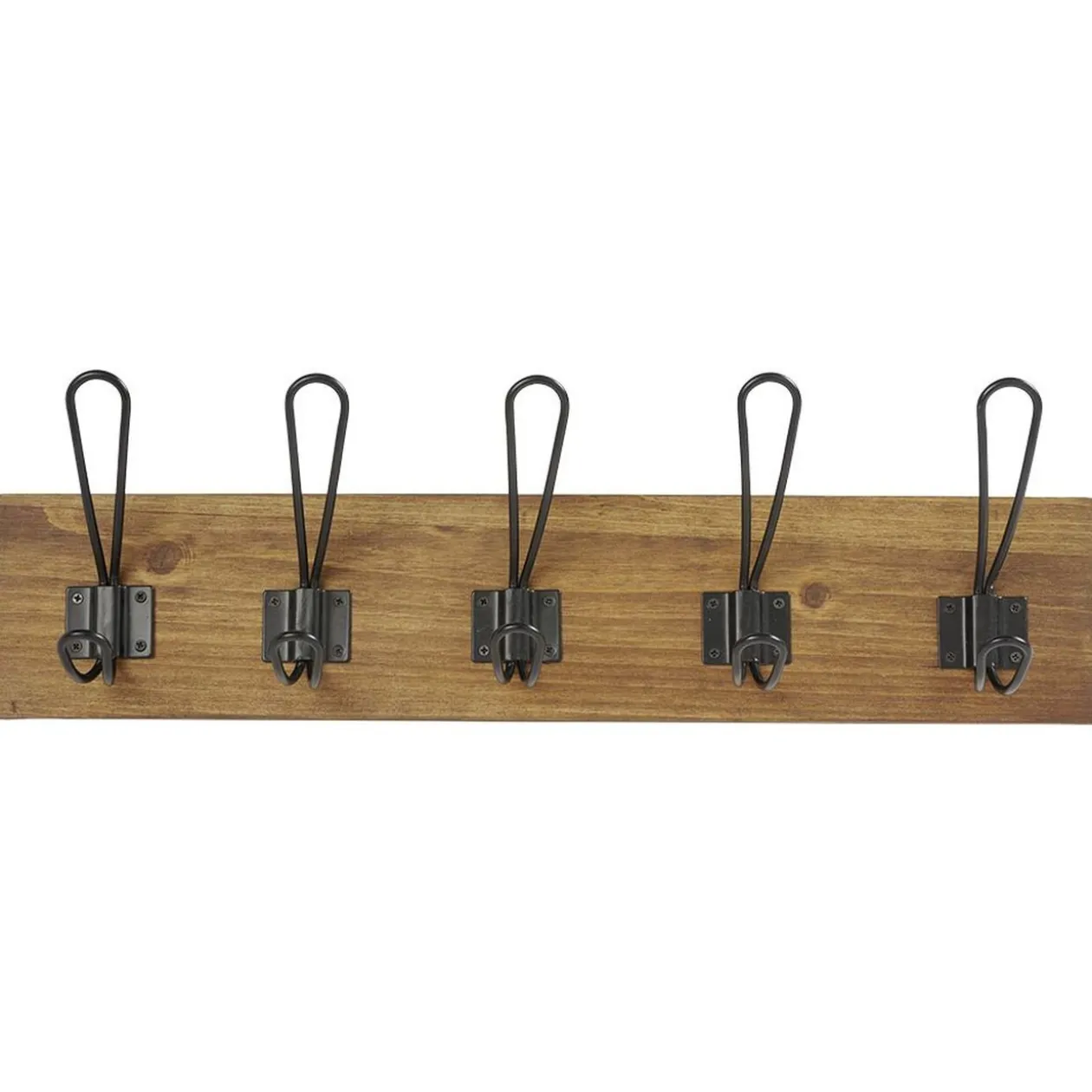 Patère en bambou 5 crochets métal noir L48cm