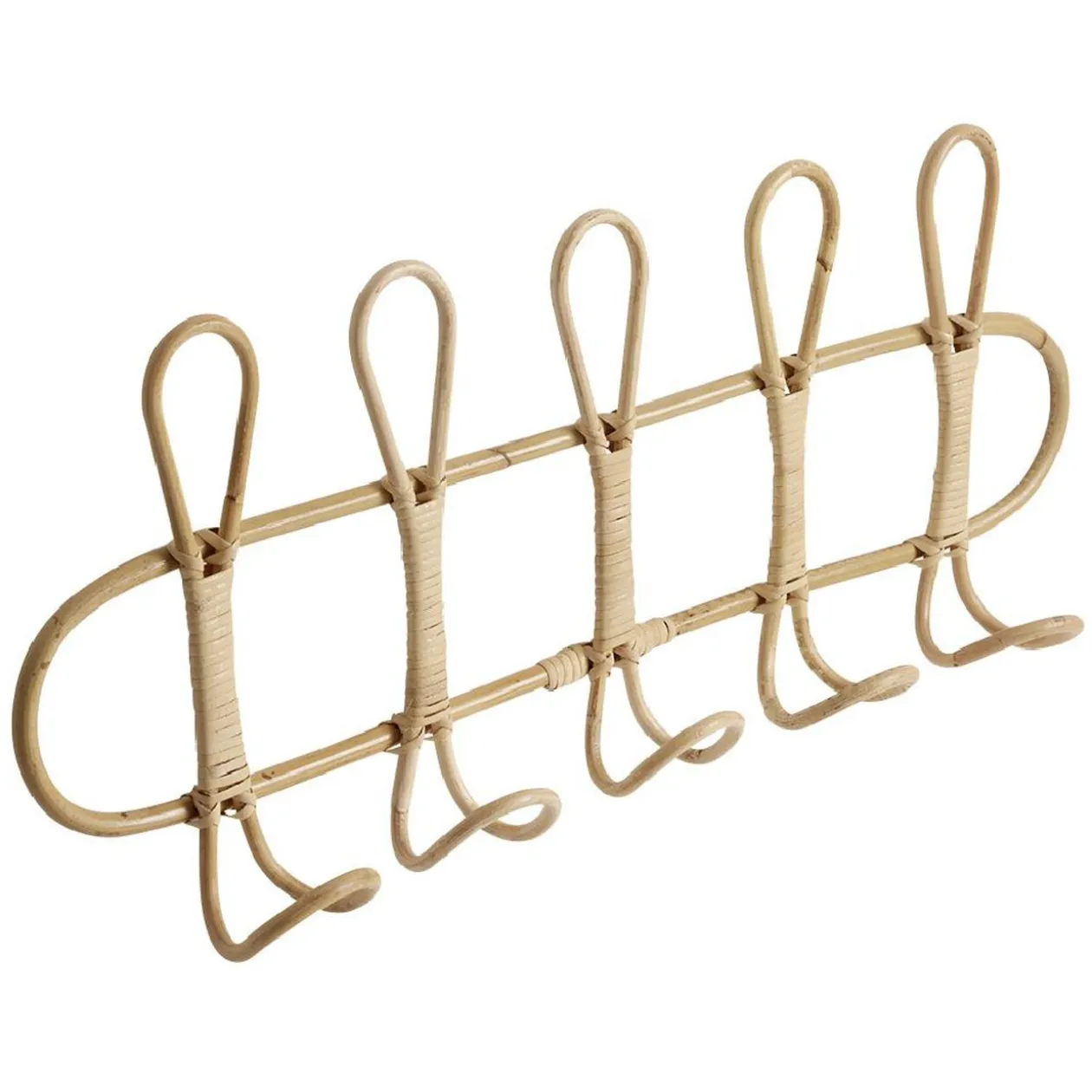 Patère en rotin 5 crochets