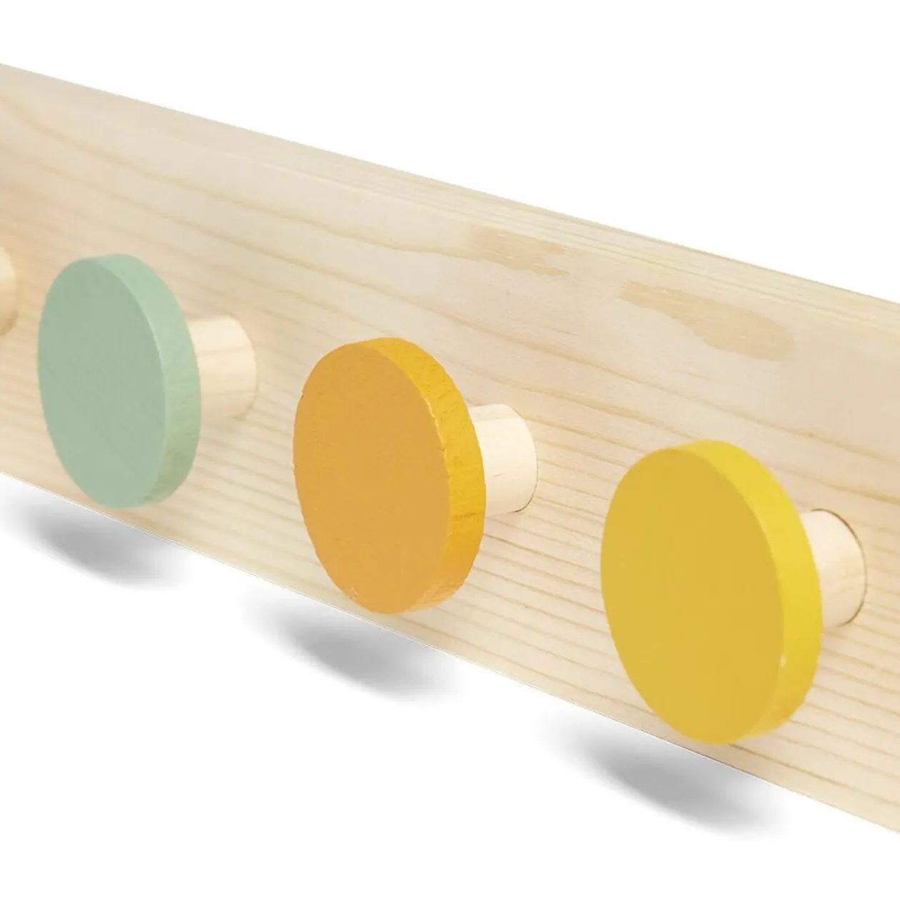 Patère enfant 4 crochets bois 40xH4,2x7,5cm