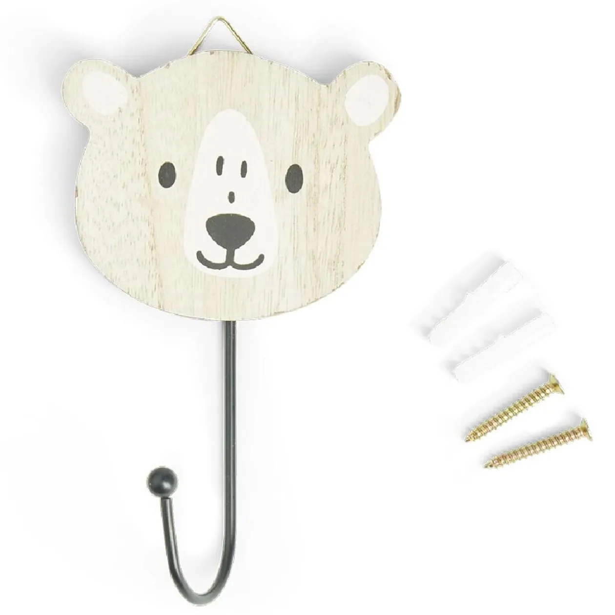 Patère enfant forme animal 10xH15cm - 4 modèles