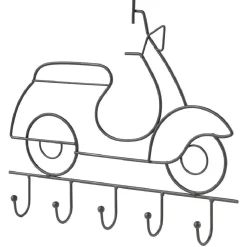 Patère indus métal noir 5 crochets L30,5cm