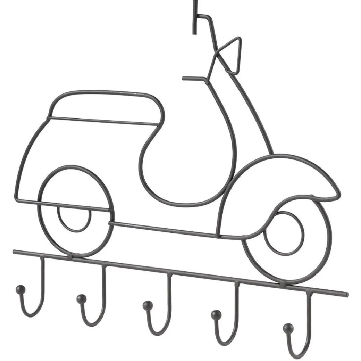 Patère indus métal noir 5 crochets L30,5cm