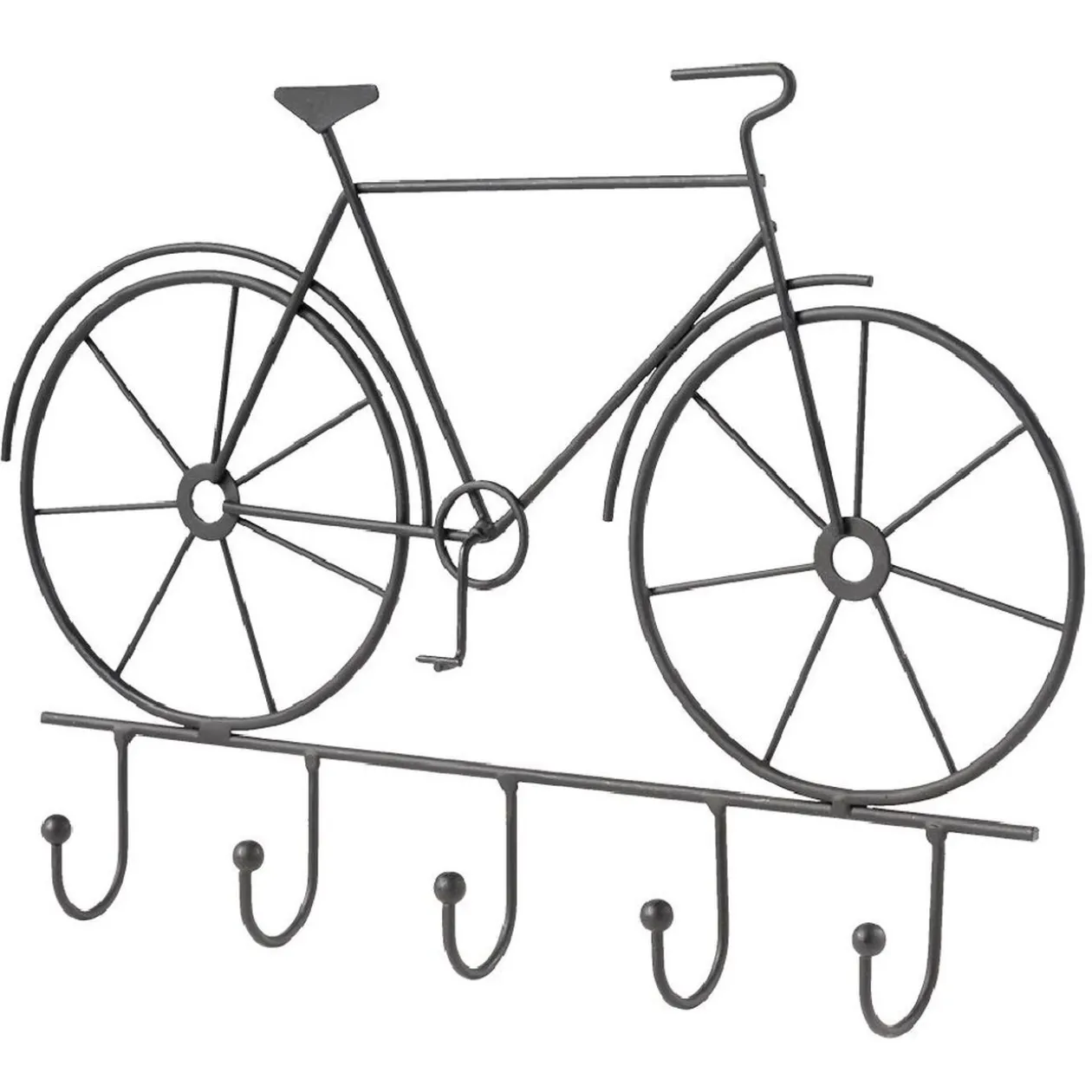 Patère indus métal noir 5 crochets L30,5cm