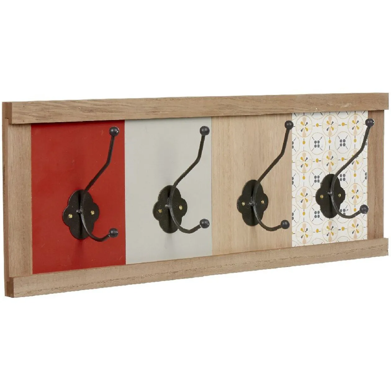 Patère murale 4 crochets carreaux de ciment Dolce Vita