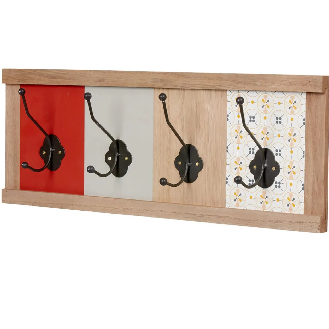 Patère murale 4 crochets carreaux de ciment Dolce Vita