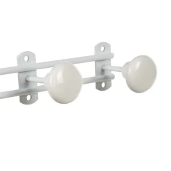 Patère murale 4 crochets métal blanc