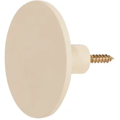 Patère murale ronde beige polyrésine Ø8cm