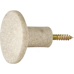 Patère murale ronde beige polyrésine Ø5cm