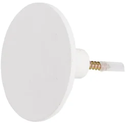 Patère murale ronde blanc polyrésine Ø8cm