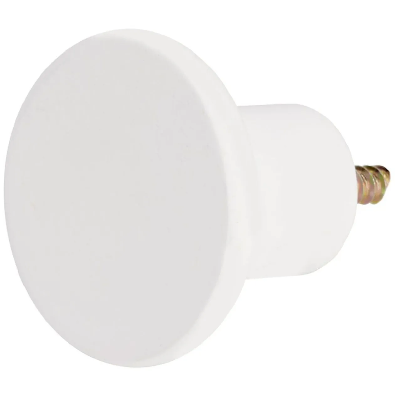 Patère murale ronde blanc polyrésine Ø5cm