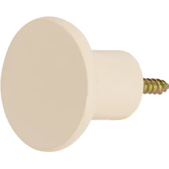 Patère murale ronde blanc crème polyrésine Ø5cm
