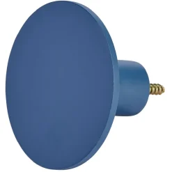 Patère murale ronde bleu polyrésine Ø8cm