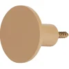 Patère murale ronde marron clair polyrésine Ø5cm