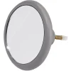 Patère murale ronde miroir avec contour gris Ø10cm