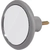 Patère murale ronde miroir contour gris Ø8cm