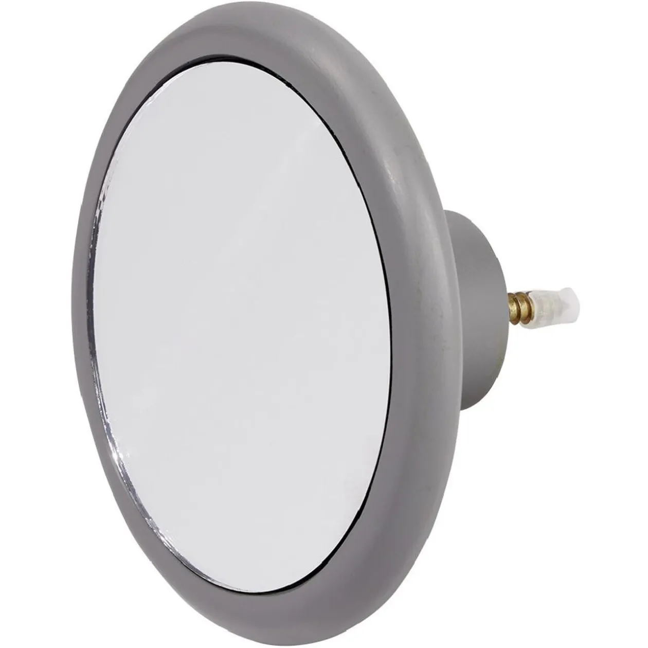Patère murale ronde miroir contour gris Ø12cm