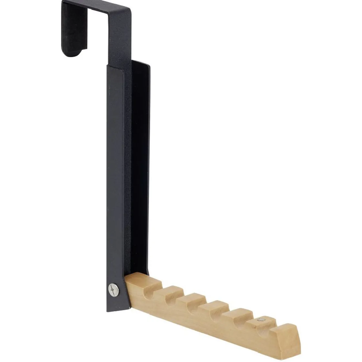 Patère rétractable métal et bois noir ou blanc L20xH20,5cm