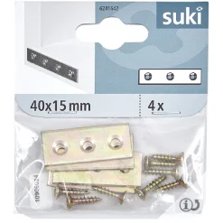 Patte d'assemblage 40mm métal x2