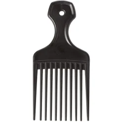 Peigne Afro plastique noir mat L16,5 cm