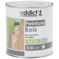 Peinture bois extérieur 0,5L marron satiné