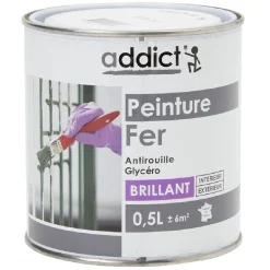 Peinture fer extérieur 0,5L blanc brillant