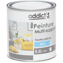 Peinture multi-surfaces 0,5L gris cendré mat
