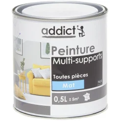 Peinture multi-surfaces 0,5L noir mat