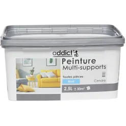 Peinture multi-surfaces 2,5L gris cendré mat